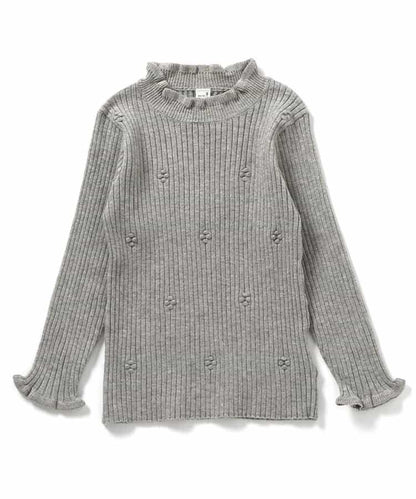 荷葉邊羅紋針織衫_可機洗