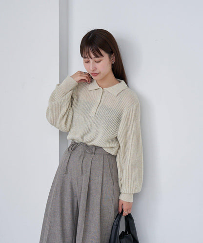 Kastane B 亮片針織Polo衫
