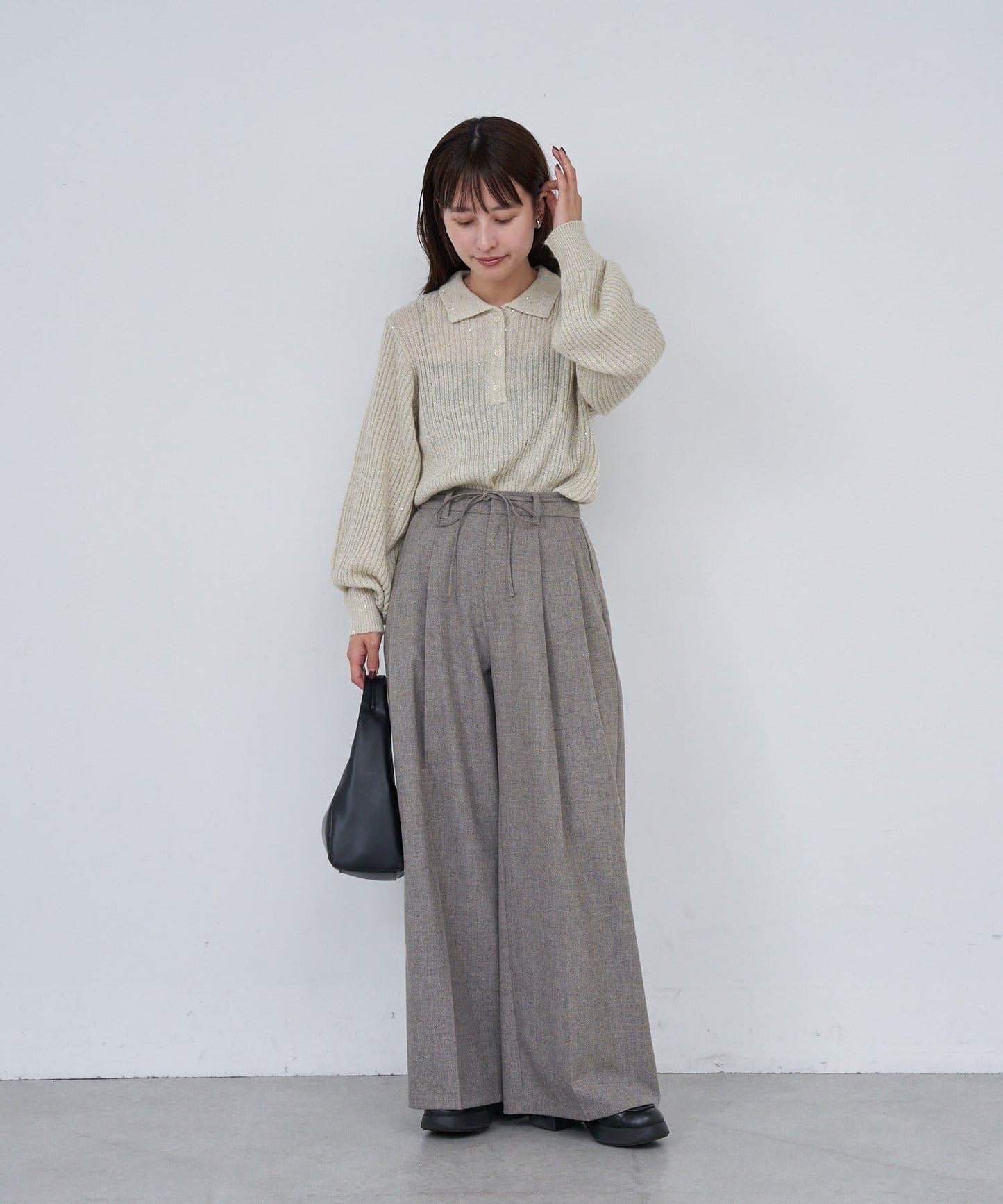 Kastane B 亮片針織Polo衫
