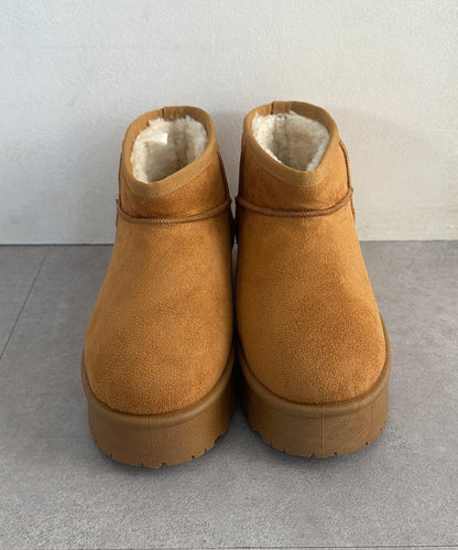 厚底短款羊羔絨靴