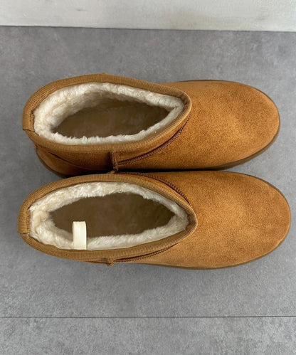 厚底短款羊羔絨靴