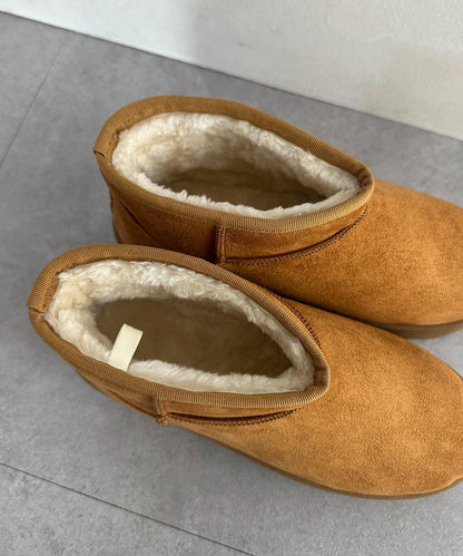 厚底短款羊羔絨靴