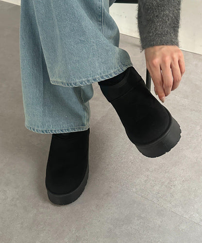 厚底短款羊羔絨靴