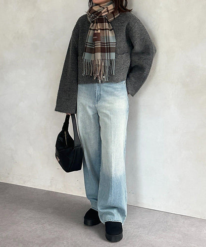 厚底短款羊羔絨靴