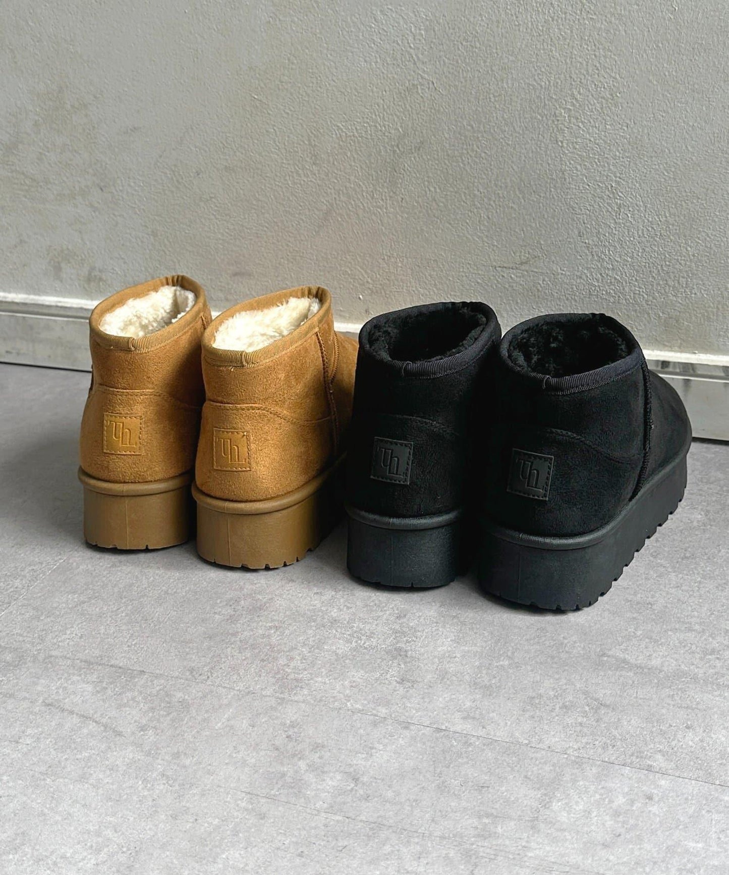 厚底短款羊羔絨靴