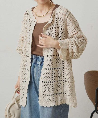【PUAL CE CIN】鉤針編織針織開衫