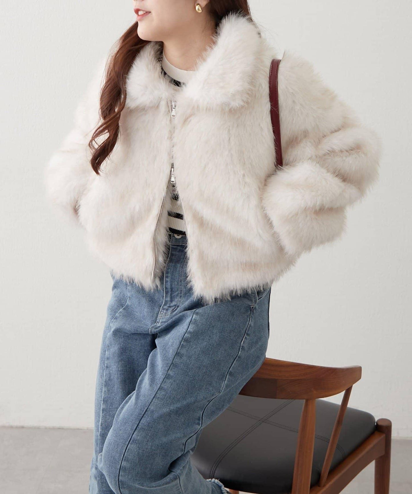 拼接毛皮兩用夾克
