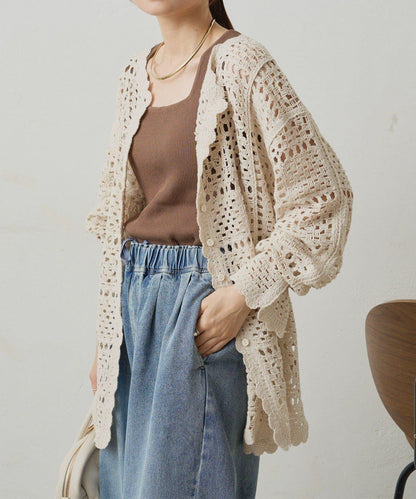 【PUAL CE CIN】鉤針編織針織開衫