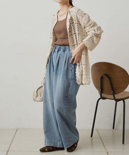 【PUAL CE CIN】鉤針編織針織開衫