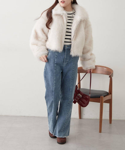 拼接毛皮兩用夾克
