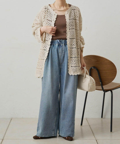 【PUAL CE CIN】鉤針編織針織開衫