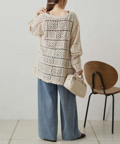 【PUAL CE CIN】鉤針編織針織開衫
