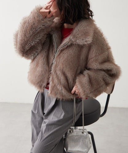 拼接毛皮兩用夾克