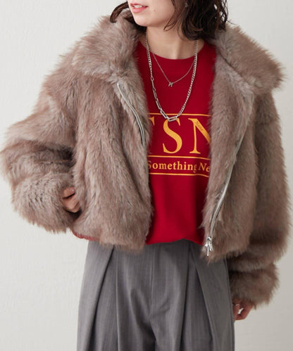 拼接毛皮兩用夾克