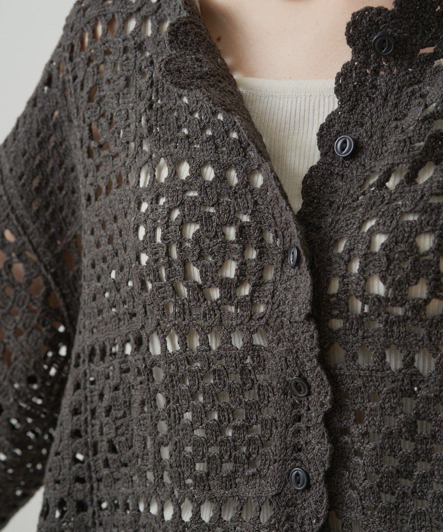 【PUAL CE CIN】鉤針編織針織開衫