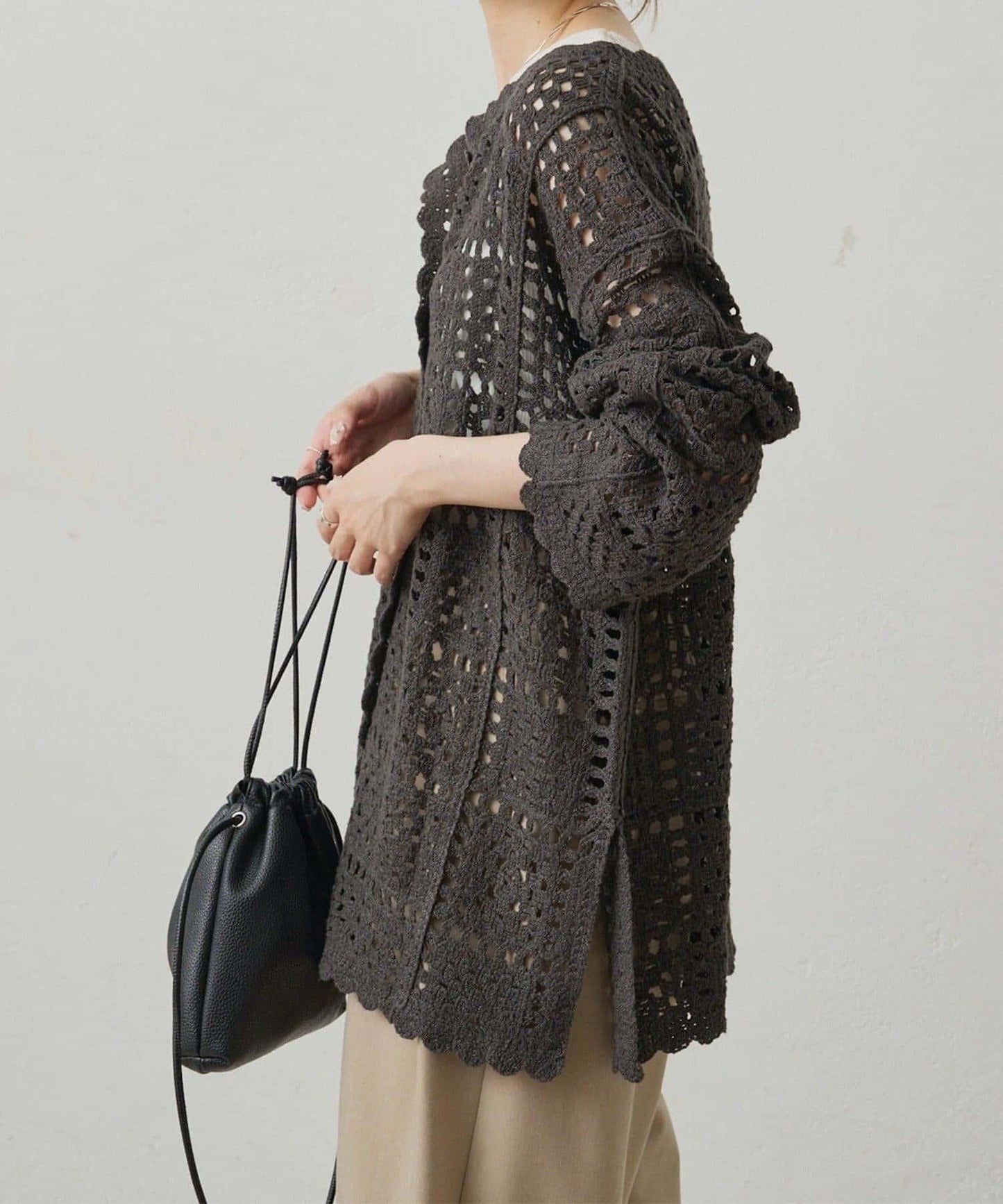 【PUAL CE CIN】鉤針編織針織開衫