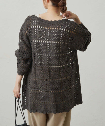 【PUAL CE CIN】鉤針編織針織開衫