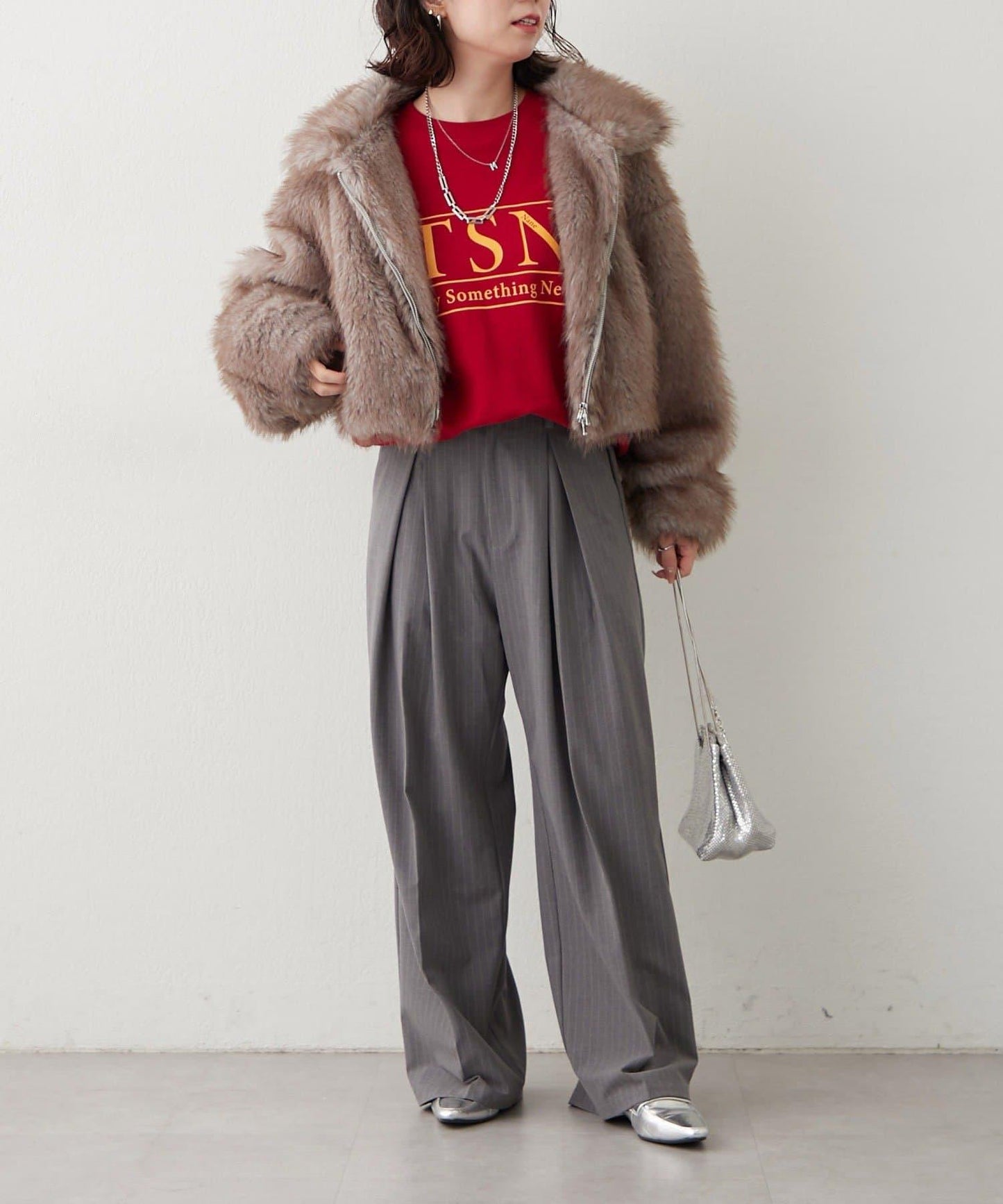 拼接毛皮兩用夾克