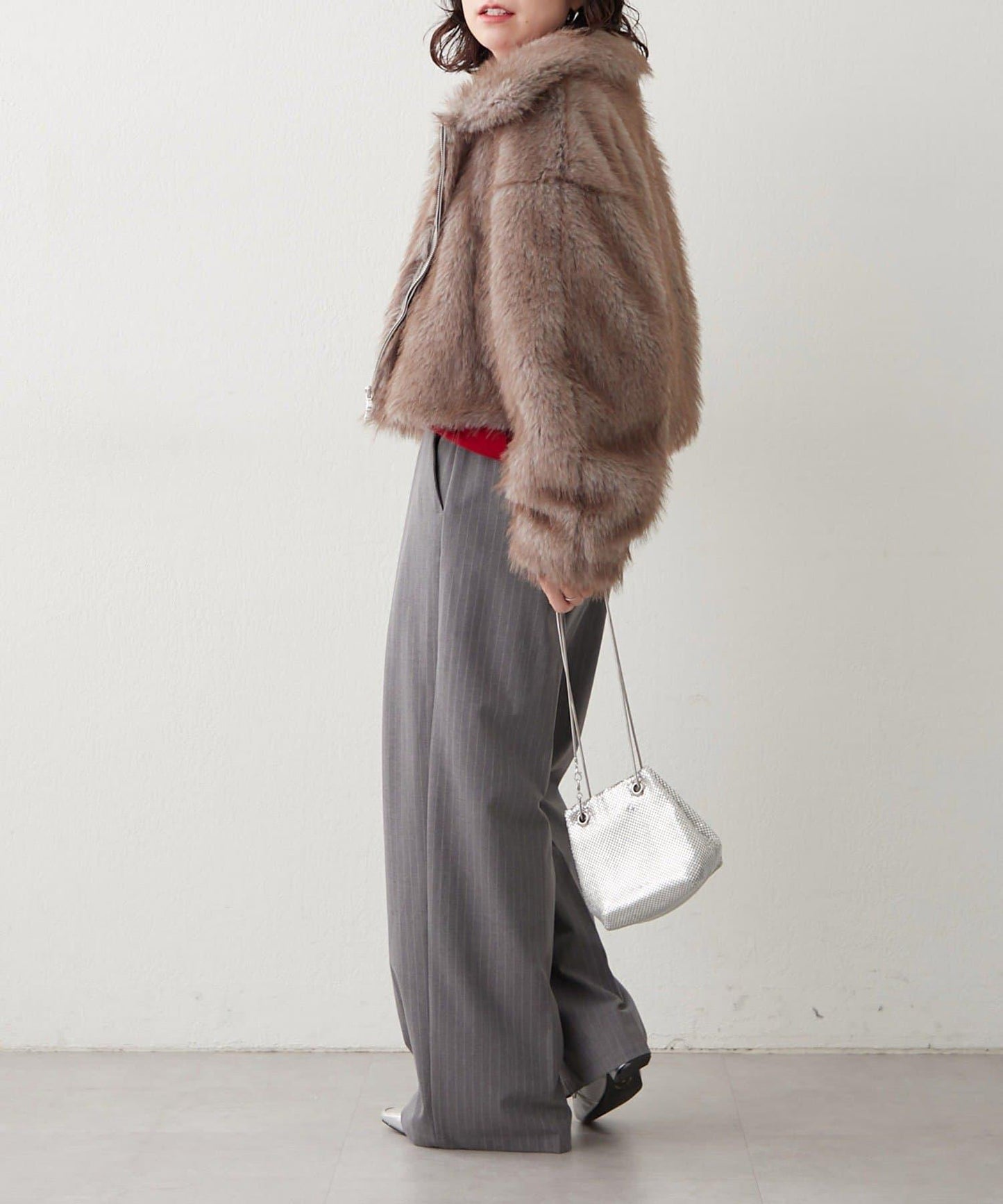 拼接毛皮兩用夾克