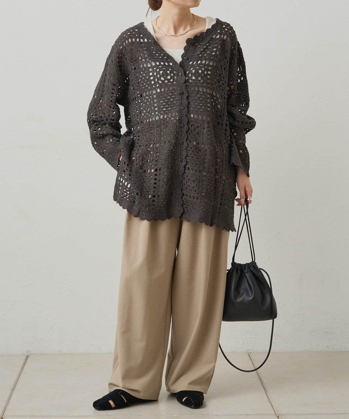 【PUAL CE CIN】鉤針編織針織開衫