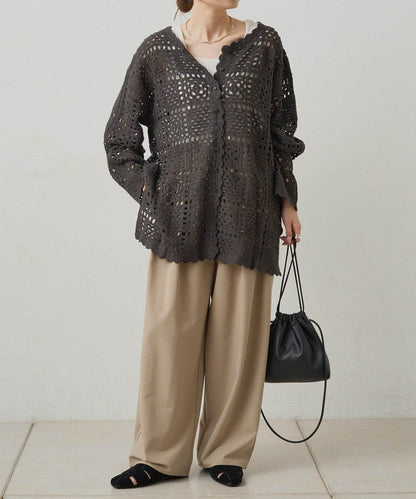 【PUAL CE CIN】鉤針編織針織開衫