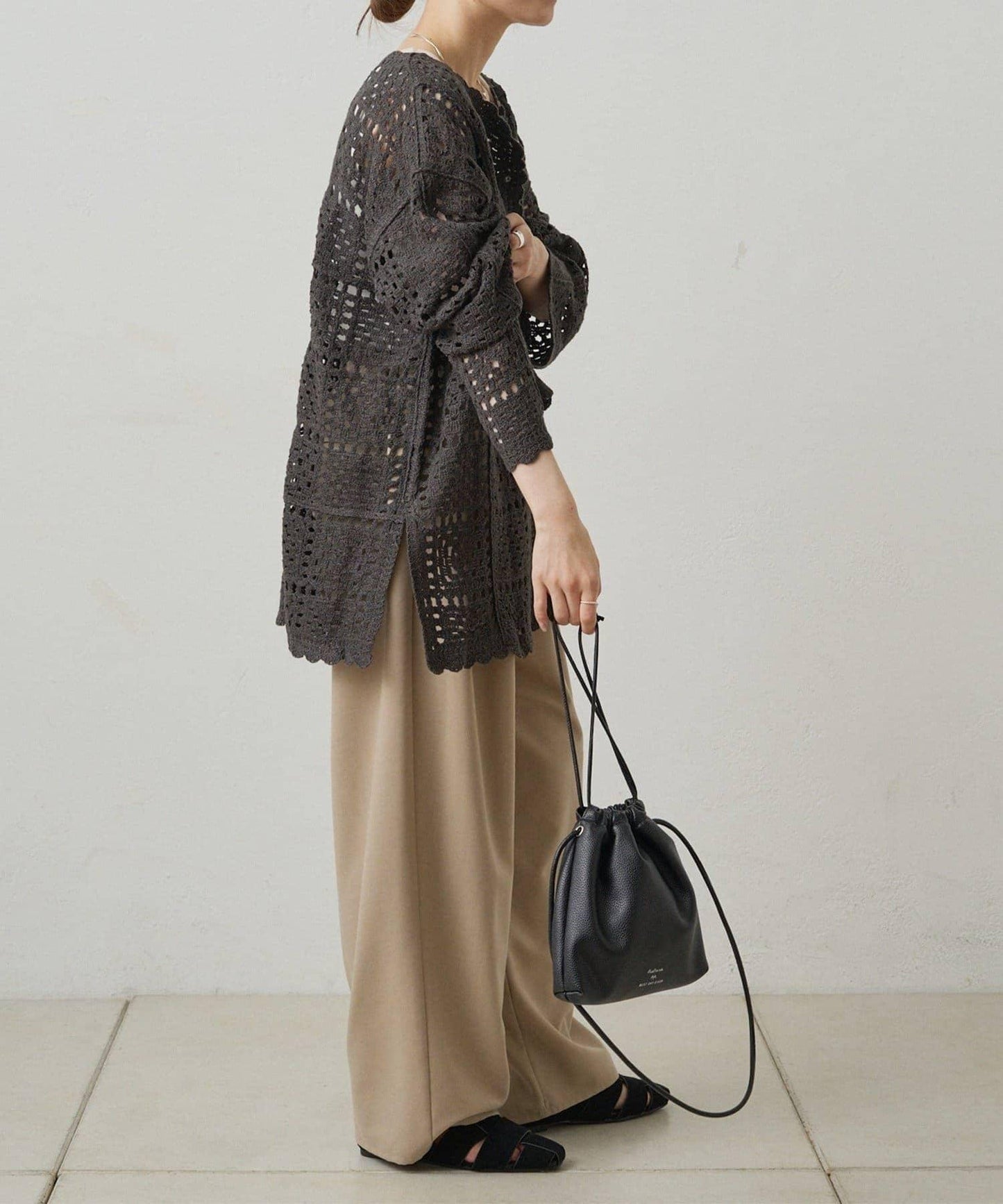 【PUAL CE CIN】鉤針編織針織開衫