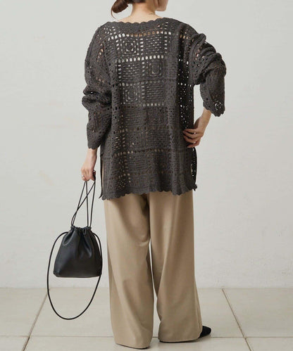 【PUAL CE CIN】鉤針編織針織開衫