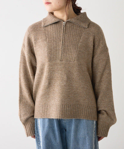 Yak觸感半拉鍊針織衫