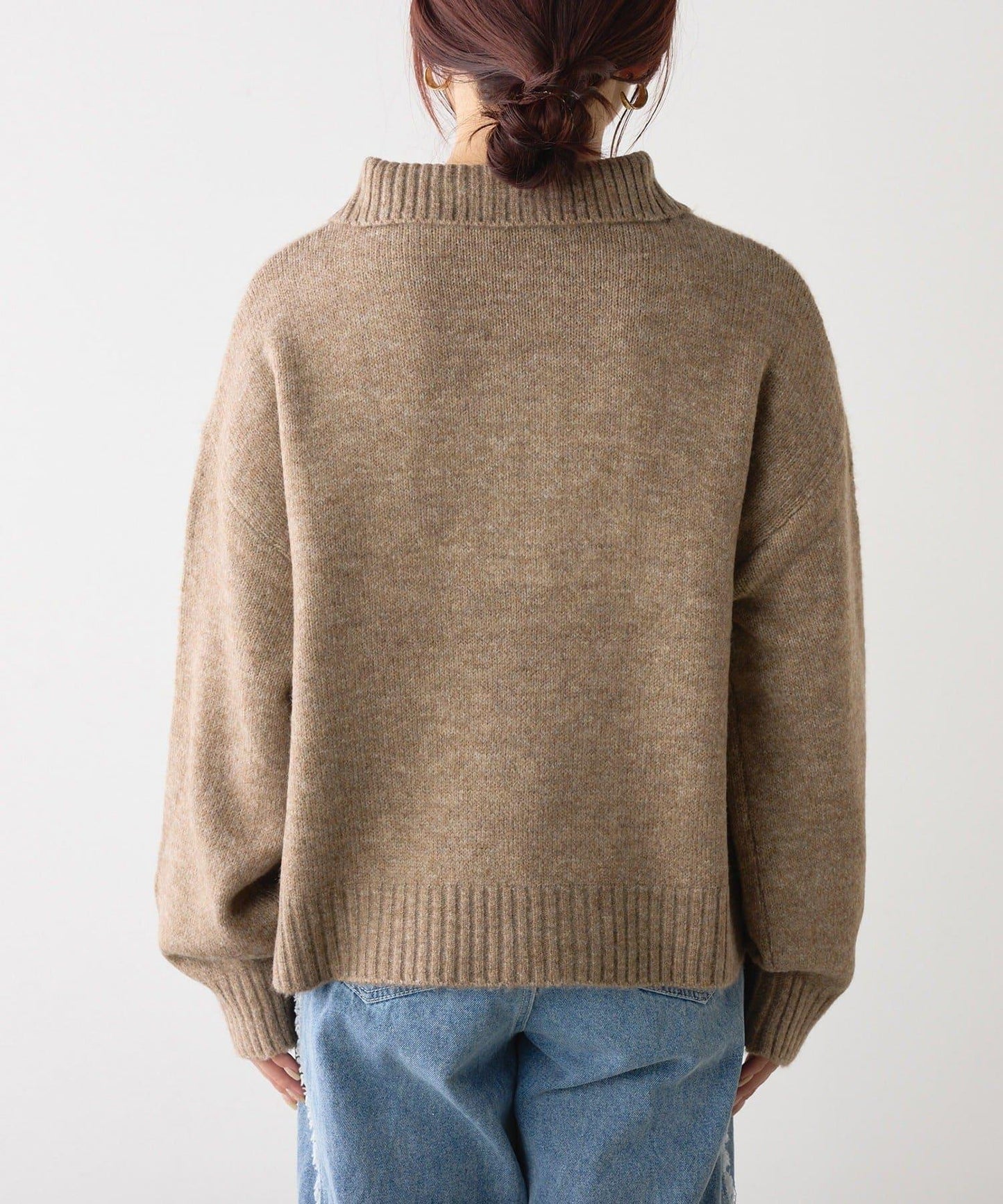 Yak觸感半拉鍊針織衫