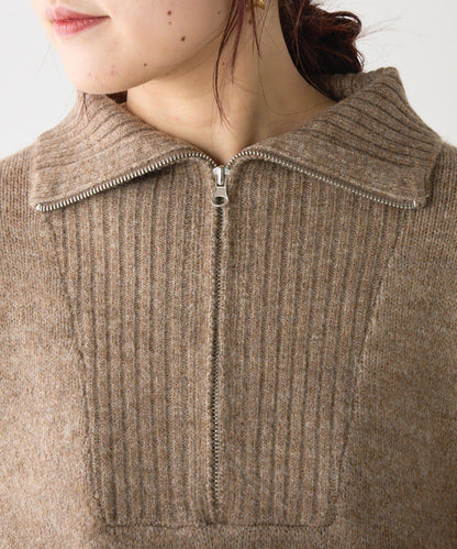 Yak觸感半拉鍊針織衫
