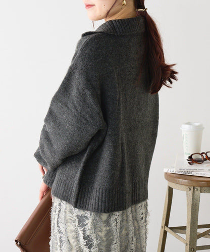 Yak觸感半拉鍊針織衫