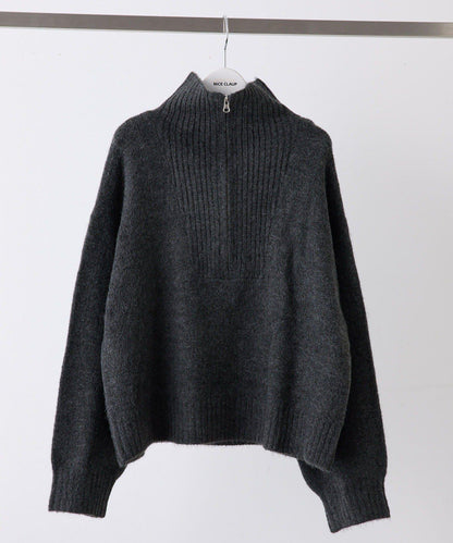 Yak觸感半拉鍊針織衫