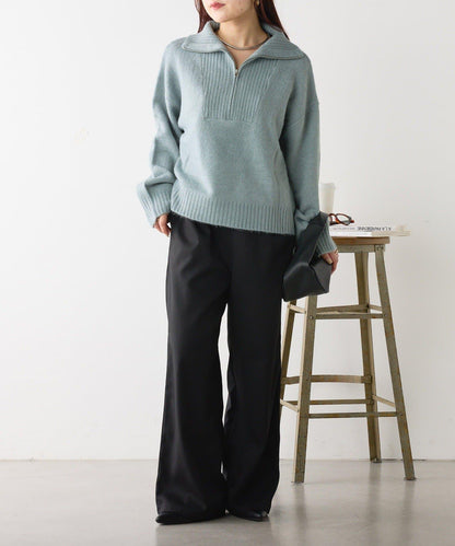 Yak觸感半拉鍊針織衫