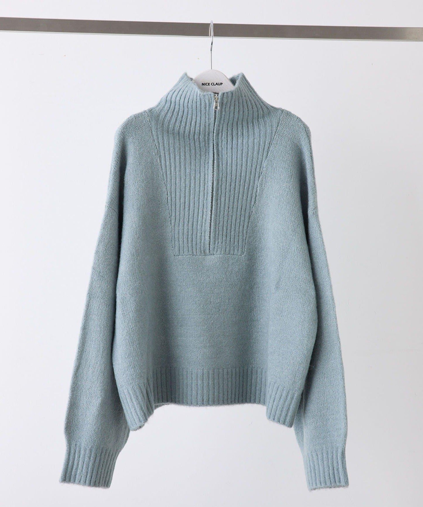 Yak觸感半拉鍊針織衫