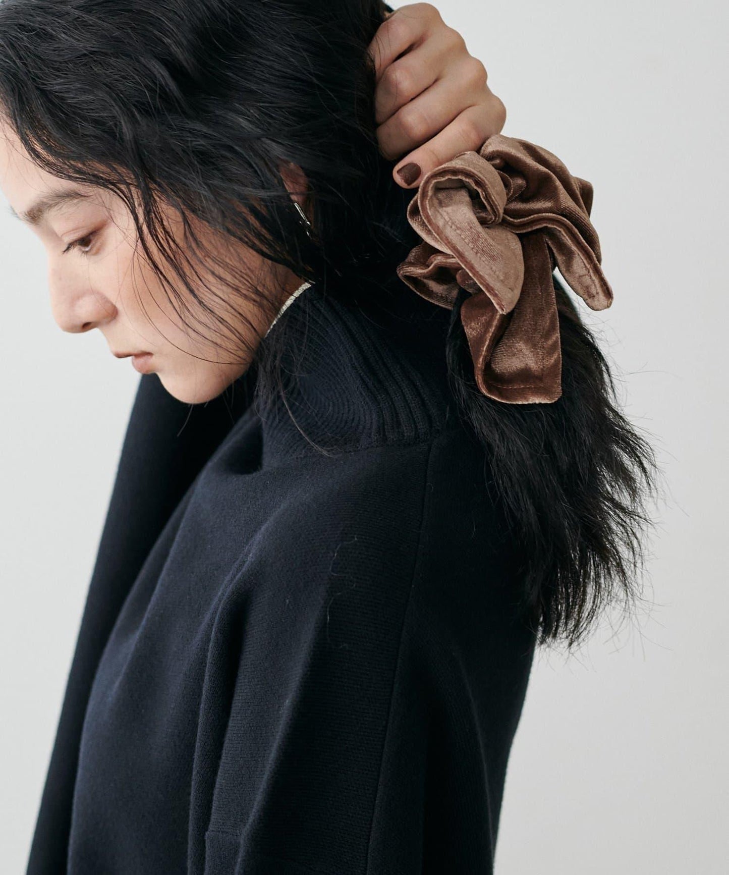 天鵝絨方形髮圈