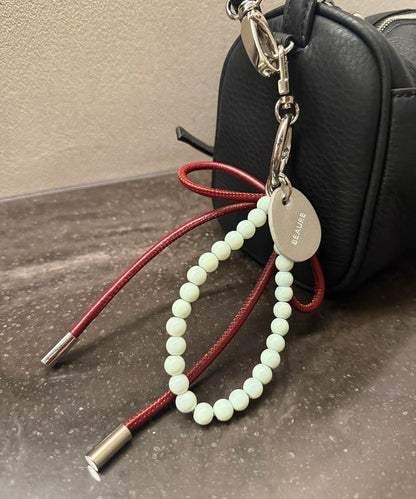 【BEAURE ビュレ】皮革蝴蝶結+珍珠吊墜