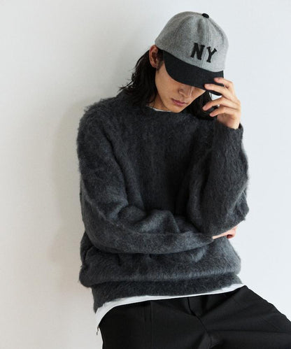 長毛針織圓領套頭衫
