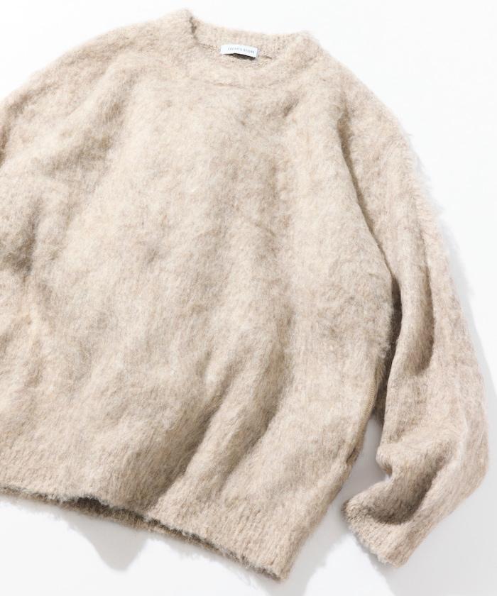 長毛針織圓領套頭衫