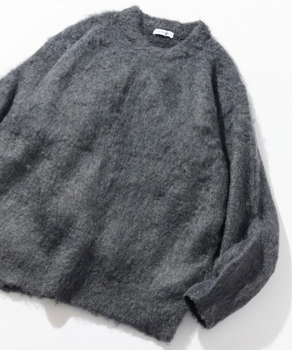 長毛針織圓領套頭衫