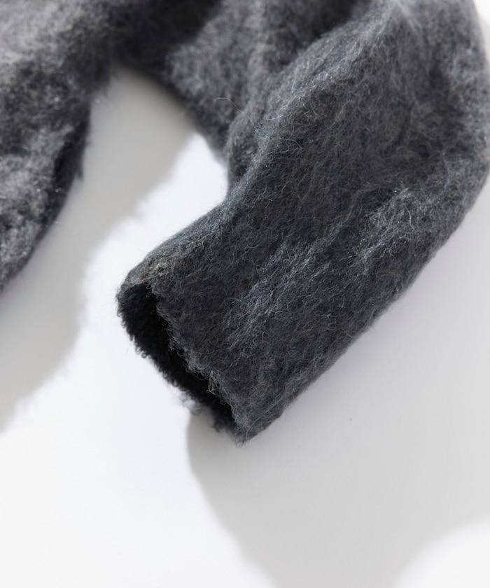 長毛針織圓領套頭衫