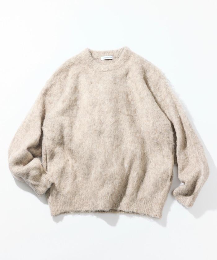 長毛針織圓領套頭衫