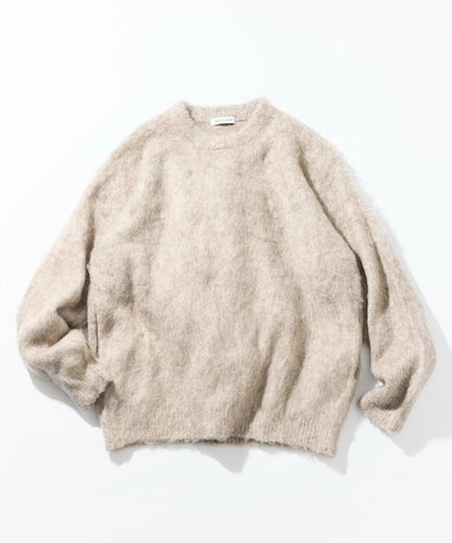 長毛針織圓領套頭衫