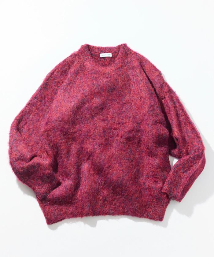 長毛針織圓領套頭衫