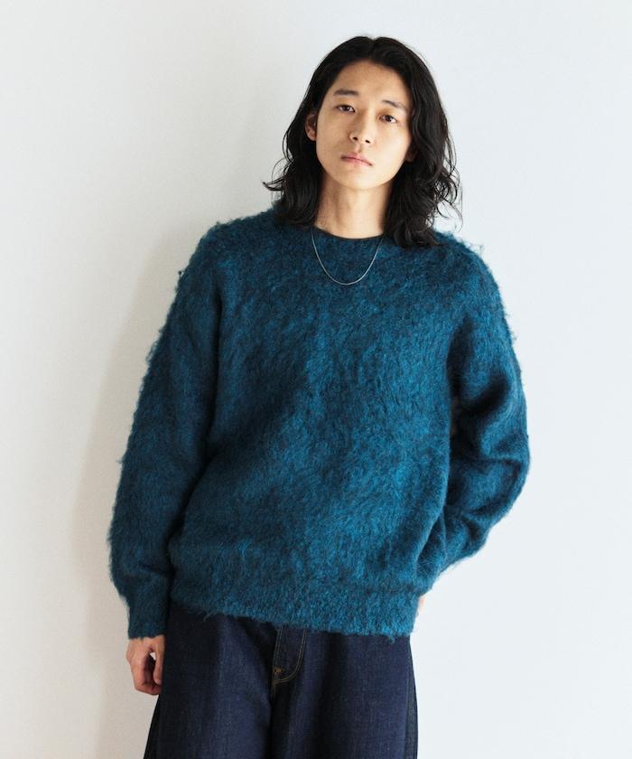 長毛針織圓領套頭衫