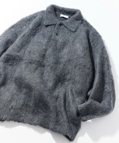 長絨毛針織POLO領毛衣