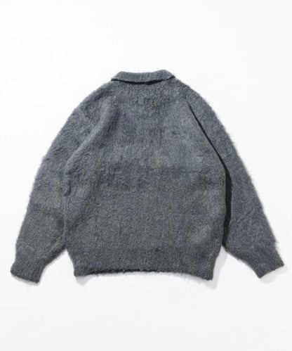 長絨毛針織POLO領毛衣