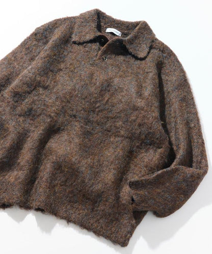 長絨毛針織POLO領毛衣