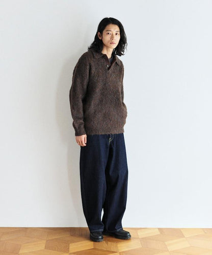 長絨毛針織POLO領毛衣