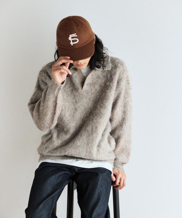 長絨毛針織POLO領毛衣