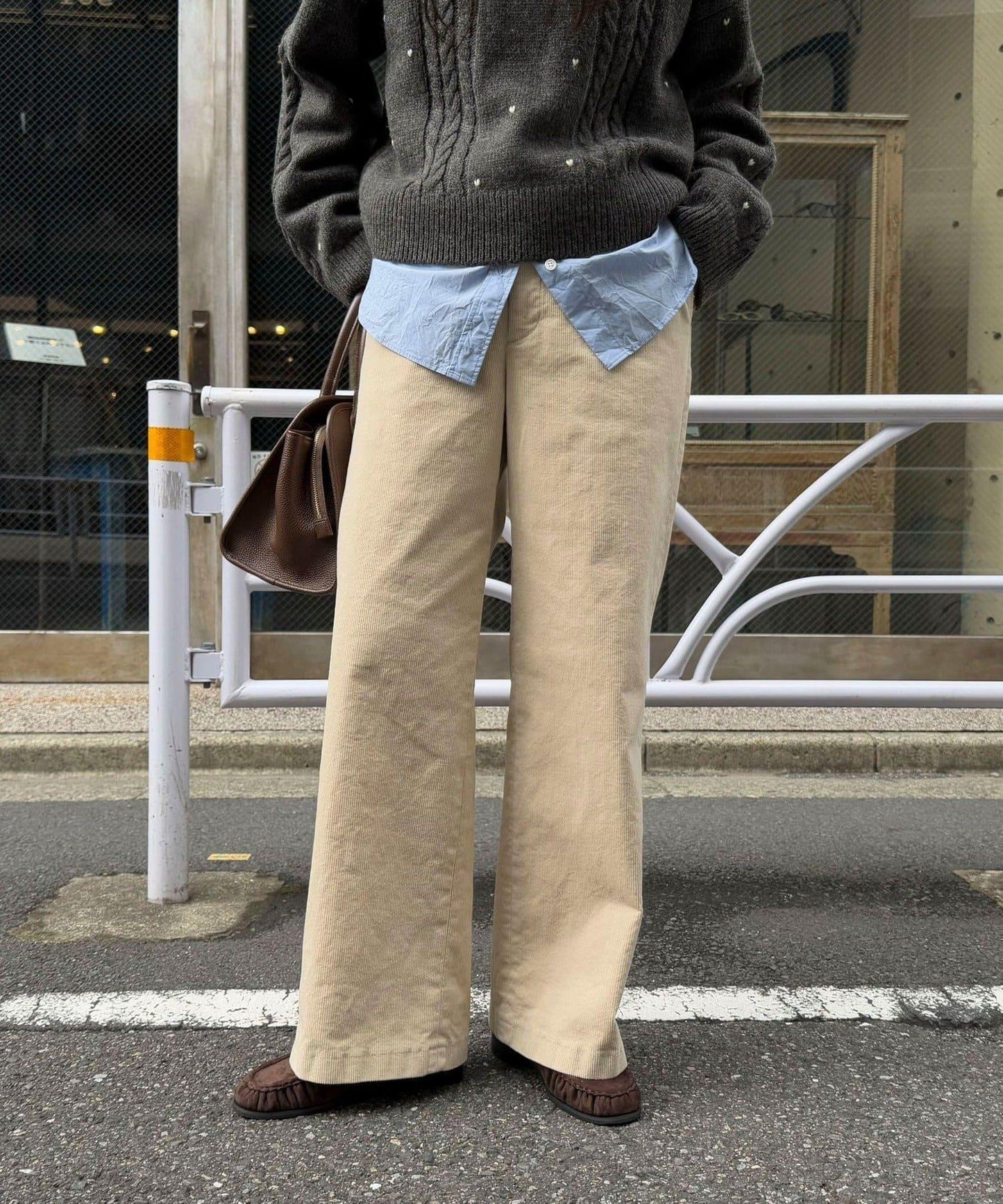 燈芯絨直筒褲